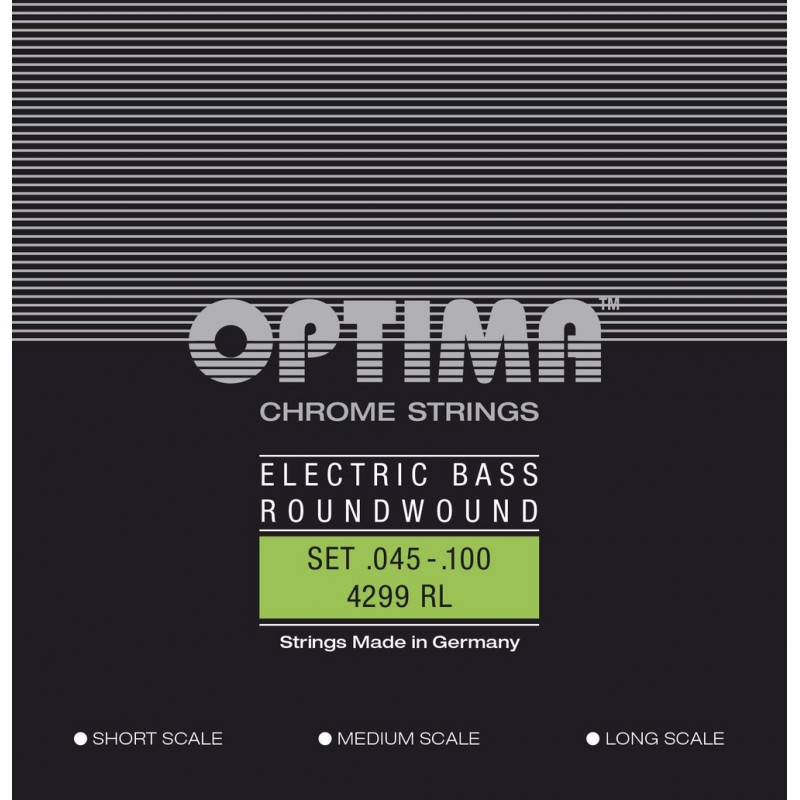 Optima 7166724 Struny do basu Chrome Strings Round Wound Long Scale